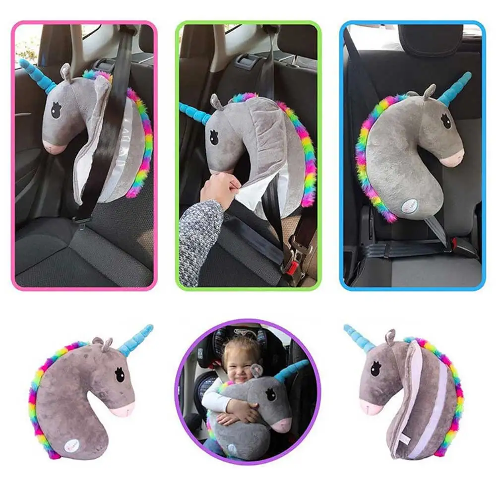 Almohada viaje unicornio para niños con soporte cuello - imagen 4