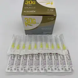 Aguja pequeña indolora de belleza, herramientas coreanas para párpados, jeringas ultrafinas, 18G, 30G, 34G, 31G, 32G, 25G, 27G, 4mm, 13mm, 25mm, 100 piezas