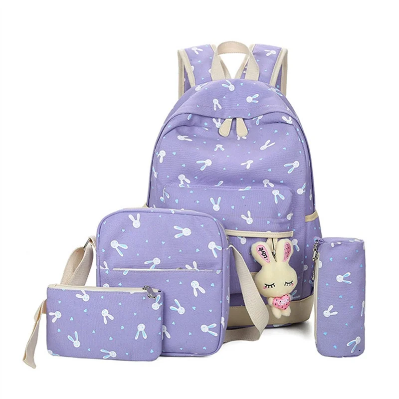 New School Bags for Teenagers Girls Schoolbag Large Capacity Ladies Printing School Backpack Set Rucksack Bagpack Cute Book Bags