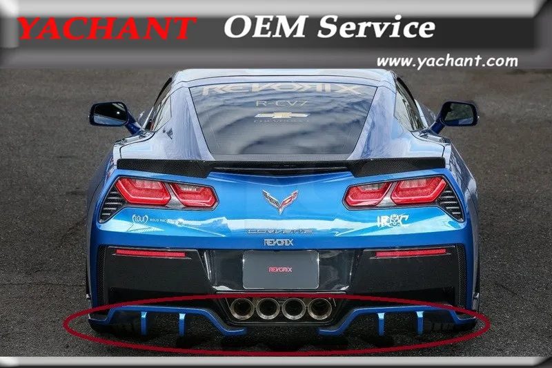 Car-Styling Carbon Fiber Rear Diffuser 2 Pcs Fit For 2014-2015 Corvette C7 Revorix Style Rear Bumper Diffuser Lip