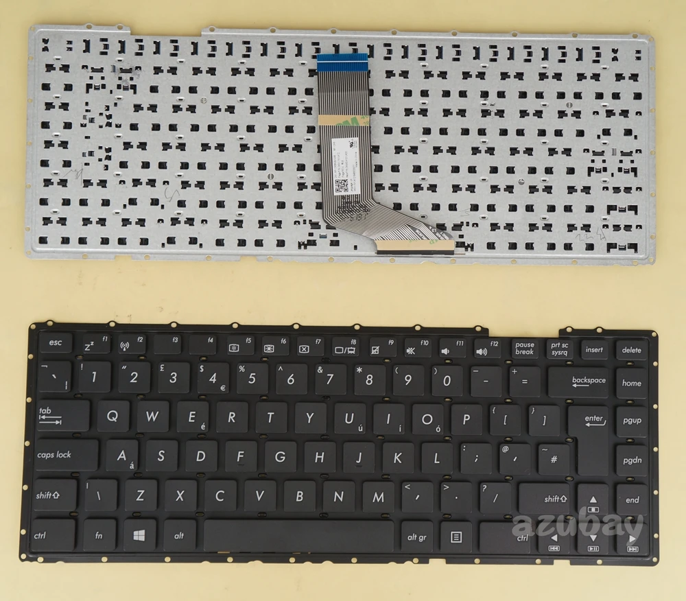 Teclado britânico para asus p2440ua-xs51-xs71, p2440uf-xs74, p2440uq-xs71, p2540ub-xb51-xb71 MP-13K86GB-5288 0knx0-4101uk00 preto