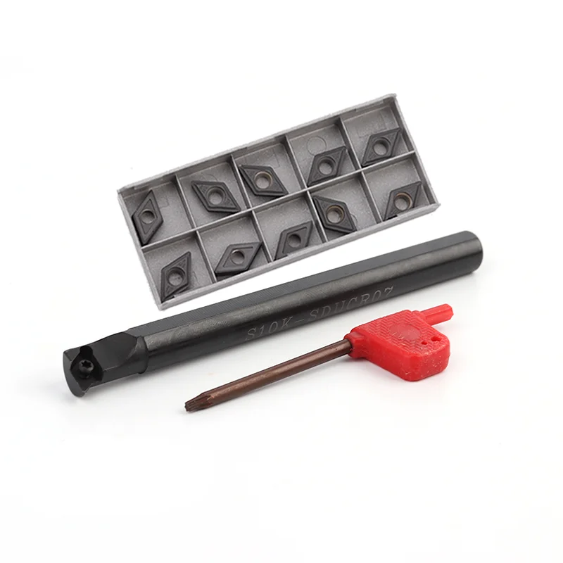 1 Máy Tính S08K S10K SDUCR07 Tiện Dụng Cụ Nội Bộ Dụng Cụ Xoay Giá Đỡ Với 10 Chiếc DCMT070204 SM IC907 Carbide Miếng Cắt bộ Dụng Cụ
