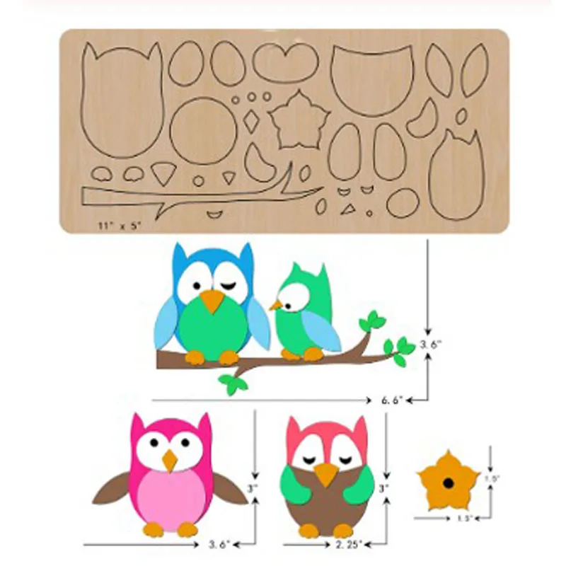 

Owl Couples Wooden Cutting Die Mold Wood Dies For DIY Leather Cloth Doll Fit Common Die Cutting Machines