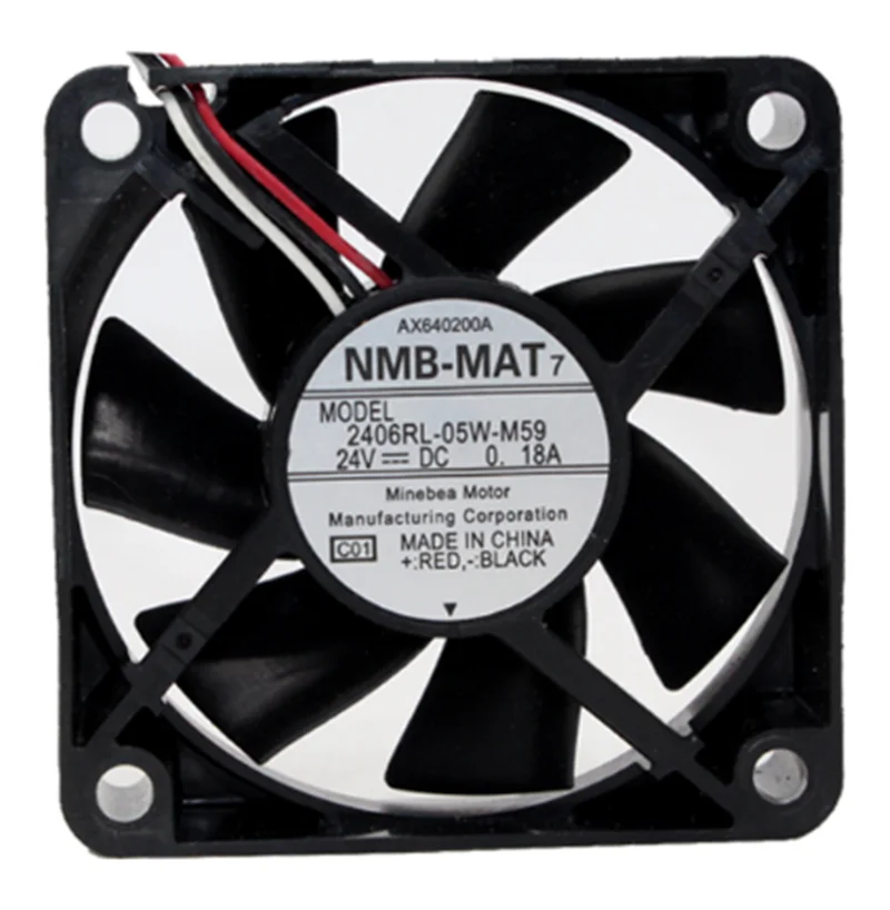 2pcs NMB-MAT 60MM 2406RL-05W-M59 DC 24V 0.18A 6015 60MM 60*60*15MM Cooling Fan Frequency Converter Cooling fan with 2pin 3pin