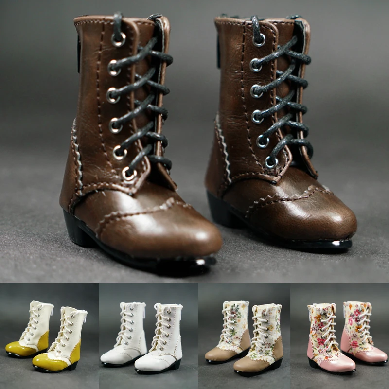 D03-P535 children toy BJD DD SD MSD    1/3 1/4 doll's Photo props Accessoriess pastoral style lace-up women's boots 1pair