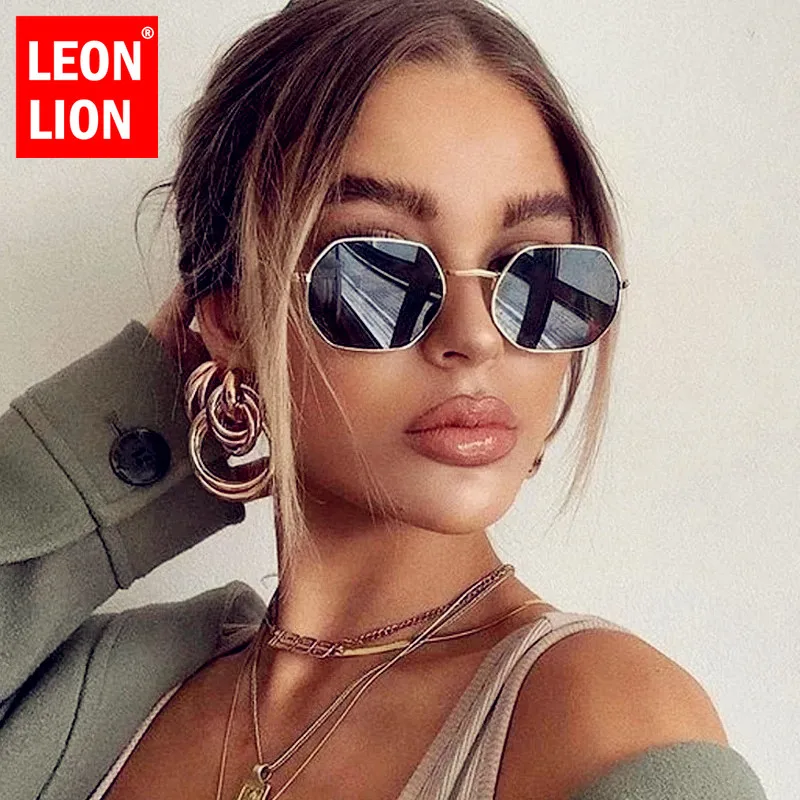 

LeonLion 2023 Polygon Retro Sunglasse Women Brand Designer Glasses Women Luxury Eyeglasses for Women/Men Vintage Oculos De Sol