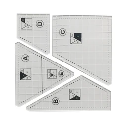 5Pcs Pro Tailor Quilting Template Ruler Acrylic Hand Patchwork Ruler DIY Sewing Tools Grids Scrap Templates Quilt Ruler