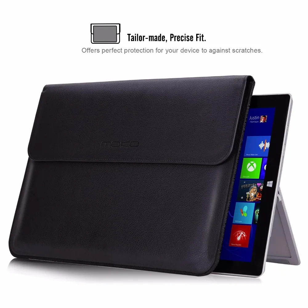 Sleeve Case Bag for Microsoft Surface Pro 6 / Surface Pro 12.3 Inch Tablet,PU Leather Protective Laptop Sleeve for Surface Pro 4