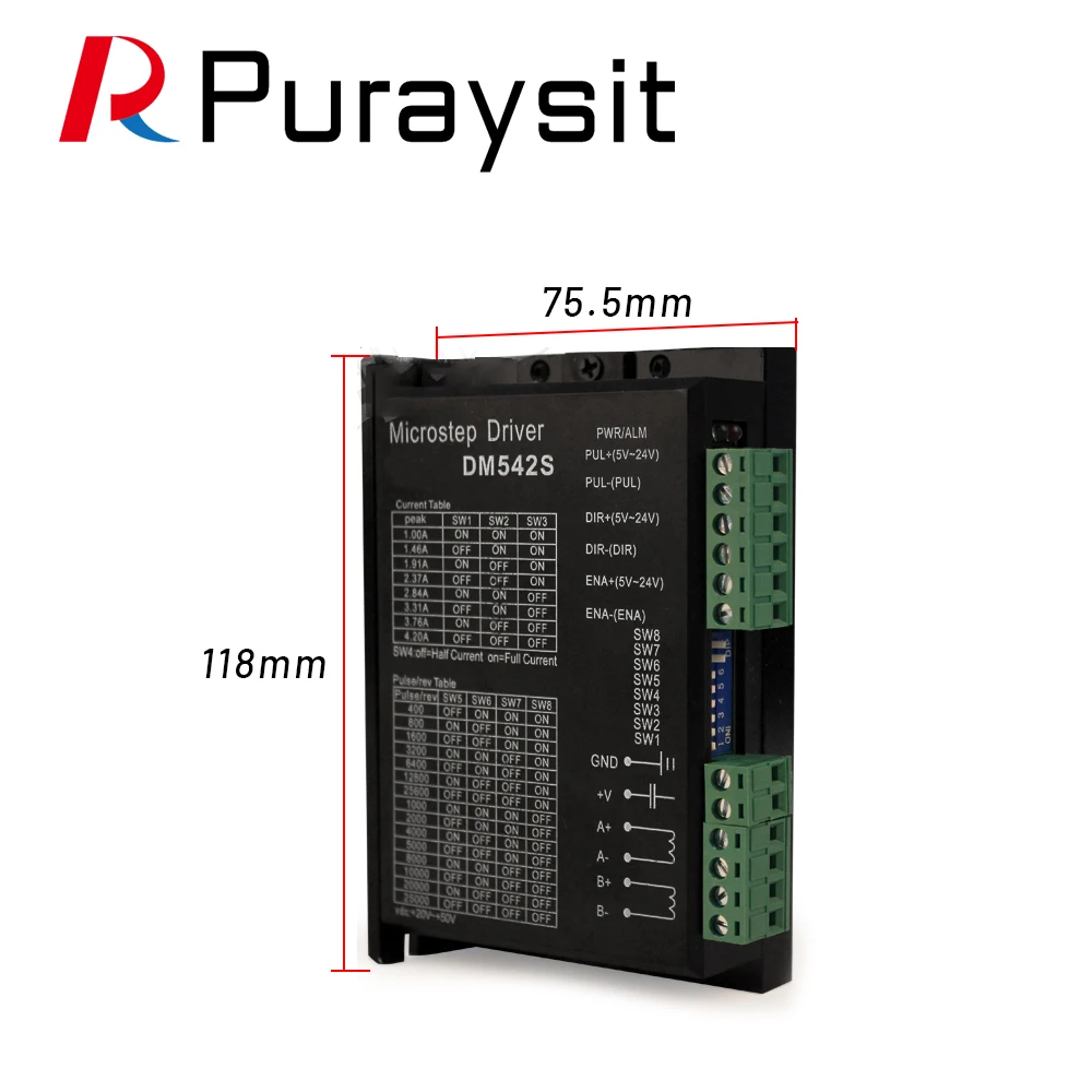 DM542S Stepper Motor Driver 2-phase Digital Stepper Motor Controller 18-50 VDC for Nema17 Nema23 Nema34 CNC Engraving Machine