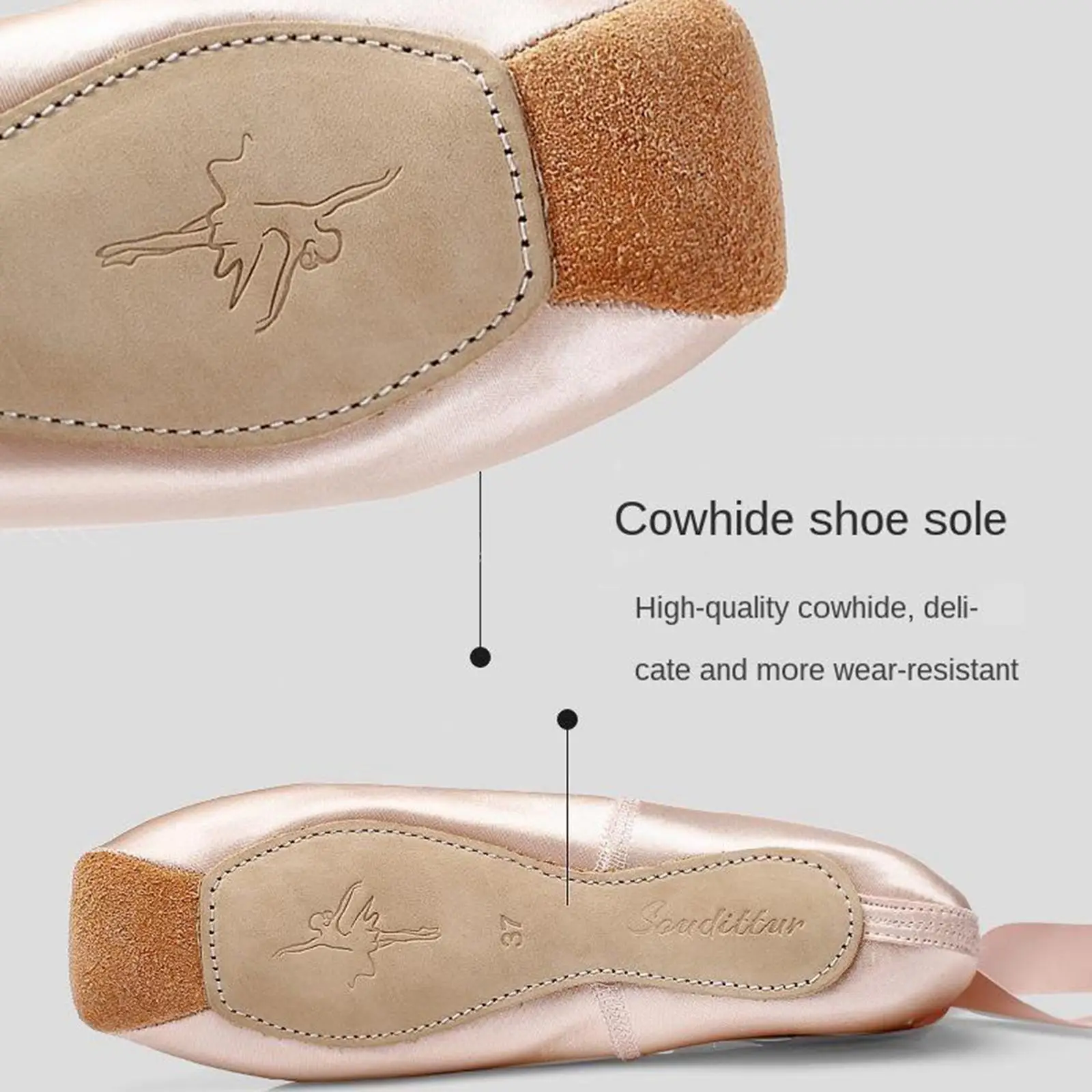 Chaussures de ballet en toile de satin souple avec rubans pour filles, pointe de ballerine professionnelle, pratique