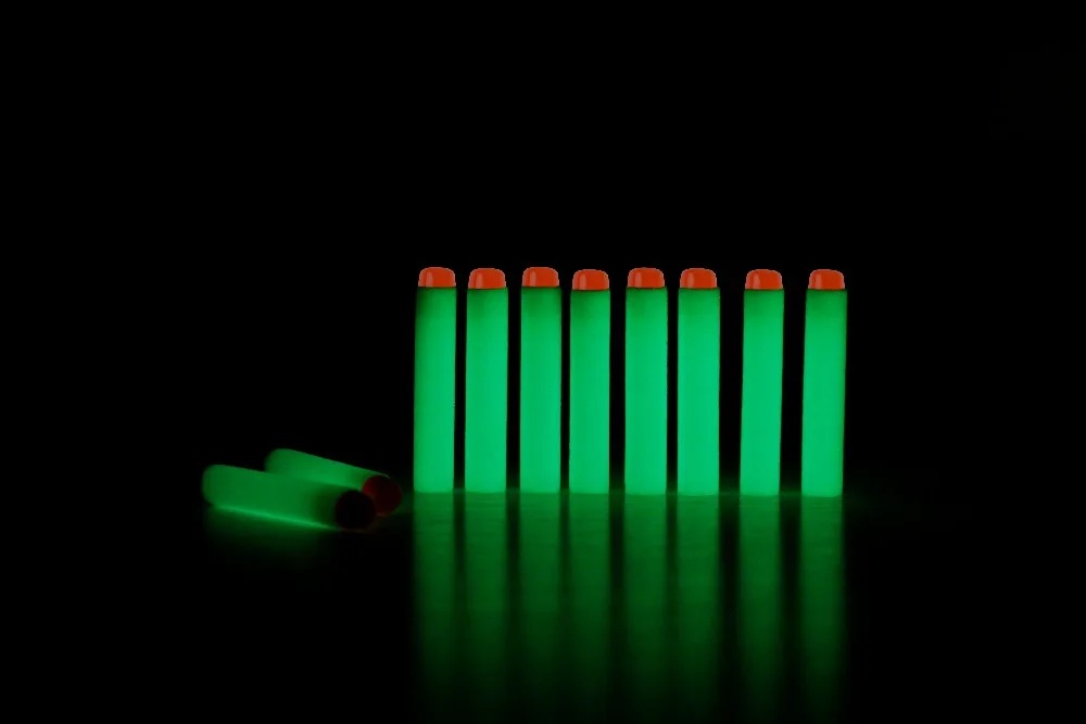 Luminous Toy Gun Balas para Blasters Série Nerf, Clipe de Recarga Dardos, EVA Balas Macias, Brilham no Escuro, 40PCs