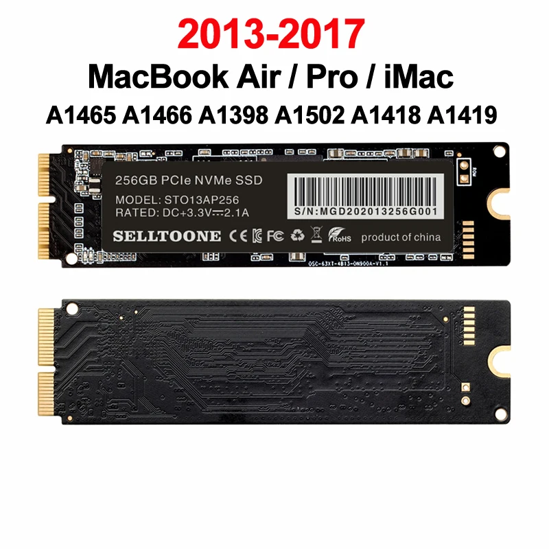 

256 ГБ 512 ГБ 1 ТБ SSD для Macbook Air A1465 A1466 EMC2631 2632 2925 MacBook Pro A1398 A1502 iMac A1418 A1419 обновление SSD Емкость