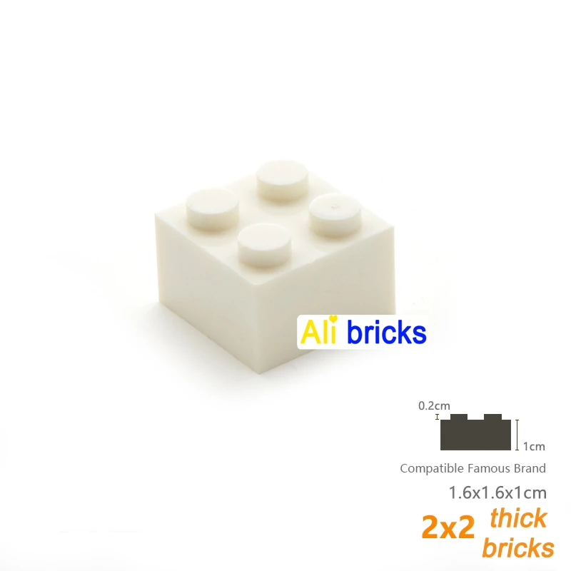 15pcs DIY Thick Figures Bricks 2x2 Dots Building Blocks Educational Classic Brick Compatible With 3003 Plastic Toys For Children