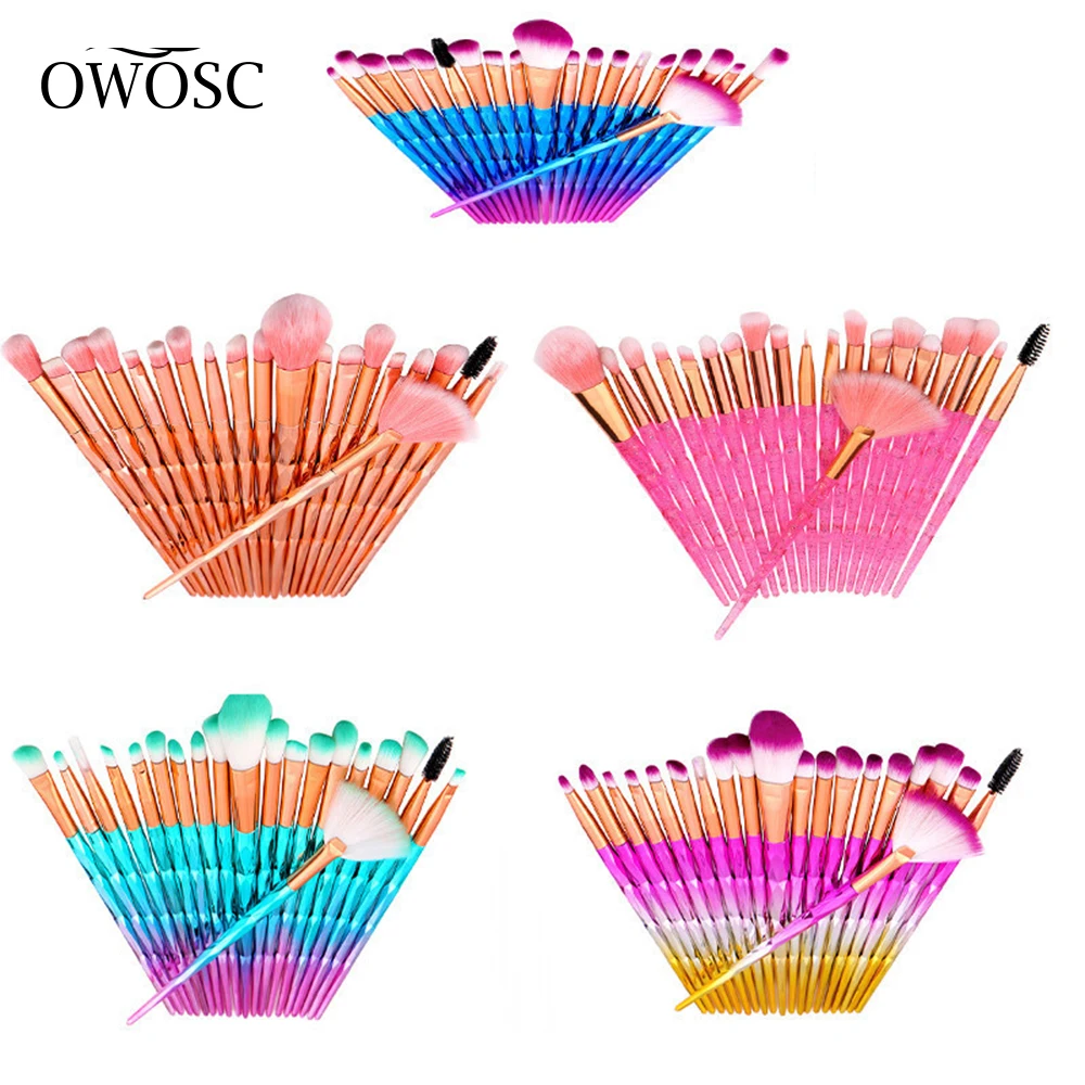 OWOSC 10/20 Pcs Makeup Brush Set Eyeshadow Blending Foundation Powder Eyebrow Blush Double Head Brush Beauty Make Up Kit Tool