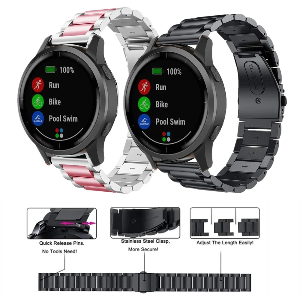 

Ремешок для смарт-часов Garmin Vivoactive 4, металлический браслет S40, 46 мм