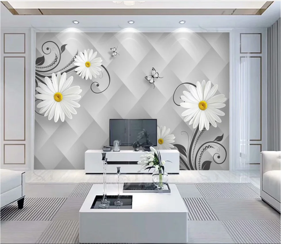 

xuesu Creative butterfly love flower 3D fashion TV background wall custom 8D waterproof wallpaper