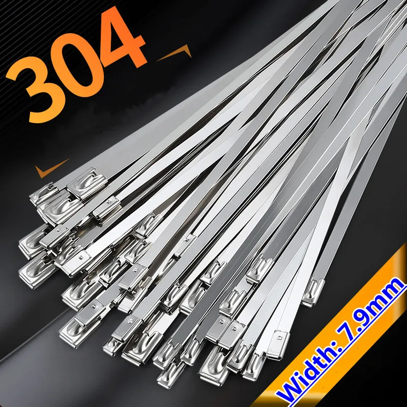 

Metal stainless steel cable tie 4.6X200/7.9X300, metal flange, metal wire, fastening strap, cargo strap