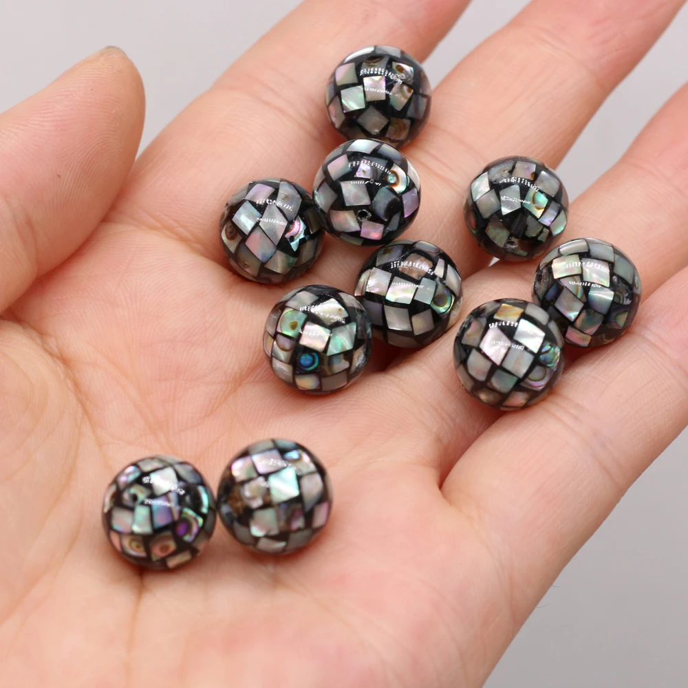 5pcs/lot Natural Abalone Shell Beads Fine Round Shape Loose Beads for Making Jewelry Necklace Bracelet Accessories 12x12mm