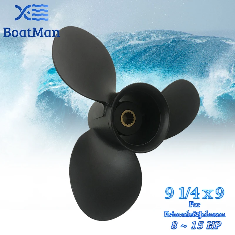 

Outboard Propeller 9 1/4X9 for Evinrude&Johnson 2/4 Stroke Engine 8HP 9.9HP 15HP Aluminum Motor 13 Tooth Boat Accessories Marine