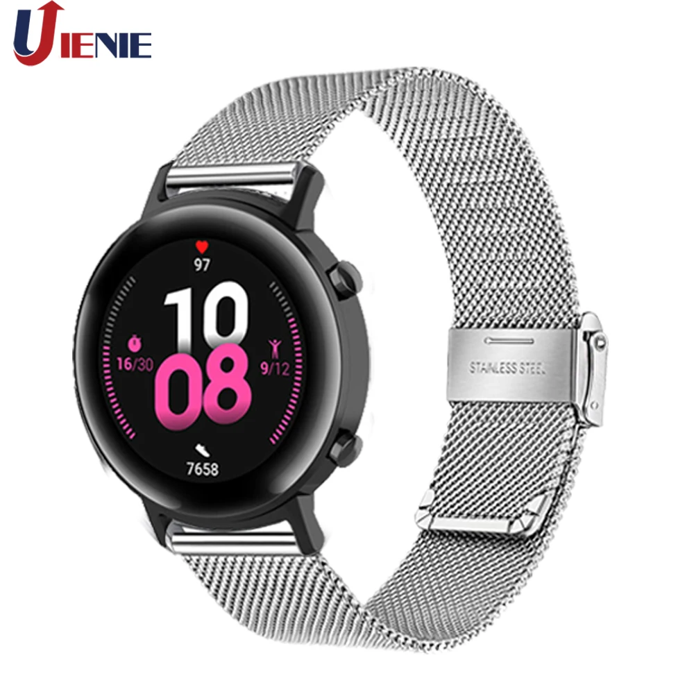 Correa de reloj inteligente para Huawei gt /gt2/ Honor Magic 2, pulsera milanesa de acero inoxidable, 20/22mm