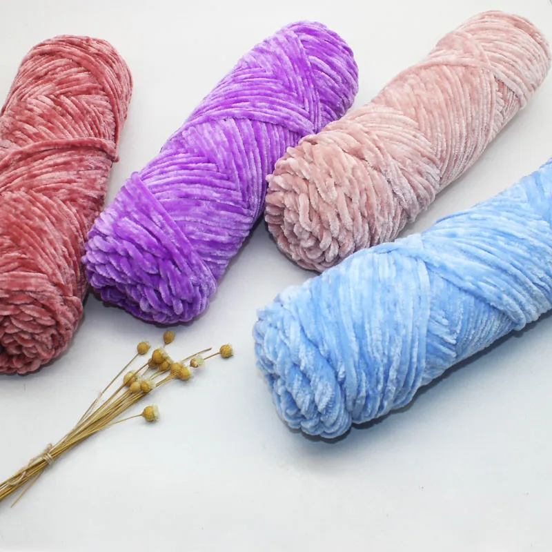 100g / 80M Chenille Velvet Yarn Knitting Wool Thick Warm Crochet Knitting Yarns Cotton Baby Wool DIY hand-knitted Sweater