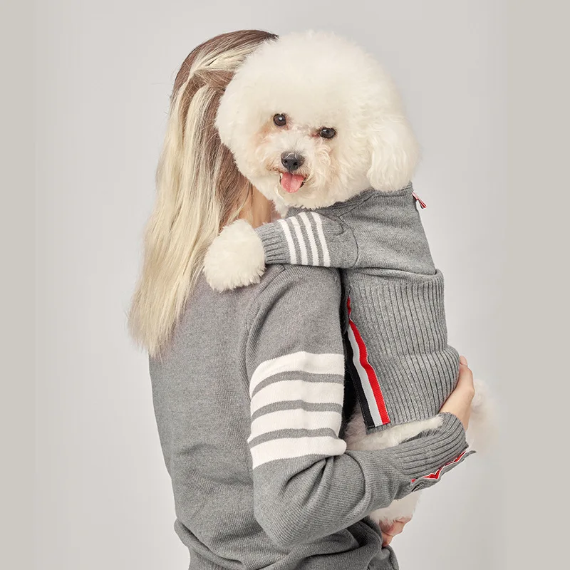 New Autumn Pet Clothes Dog Cat Sweaters Warm Grey Sweater For Puppy Woman Pet Baby Cardigan Winter Clothing For Puppy XS-6XL