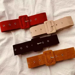 Super Wide Waist Belt for Women Suede Slimming Body Ladies Dress Belt Elastic Red Black Coffee Corset Belt Female Waistband