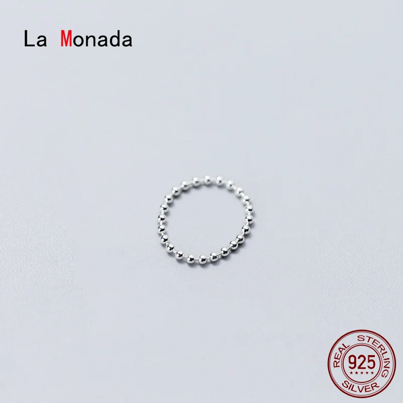 La Monada Silver Ring Korean 925 Women Round Ball Finger Rings For Women 925 Silver Jewelry Minimalist 925 Silver Ring Female