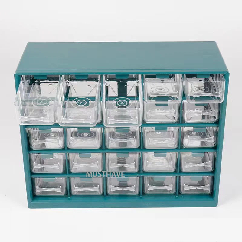 Plastic Tool Box 25 Lattice Drawer Type Hardware Tool Storage Box Wall Hanging Screw Parts Classification Component Box