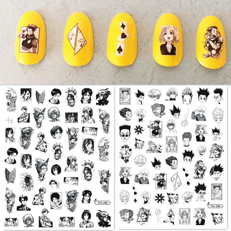 

Newest Japanese Anime Attach on Titan 3D Design Decal Stamping DIY Decoration Tools Nail Stickers TSC 290