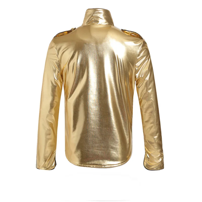 Gold Michael Jackson cosplay party costume Jazz dance men stage show MTV History Golden Jacket Pants Cosplay ContstumeS