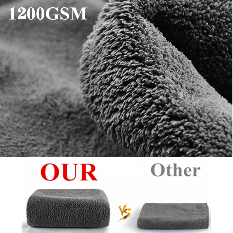 1200gsm Ultra-Thick Micro Fiber Towel Car Drying Towels Car Detailling Cleaning Polishing Microfiber Car Wash Cloth Accessories