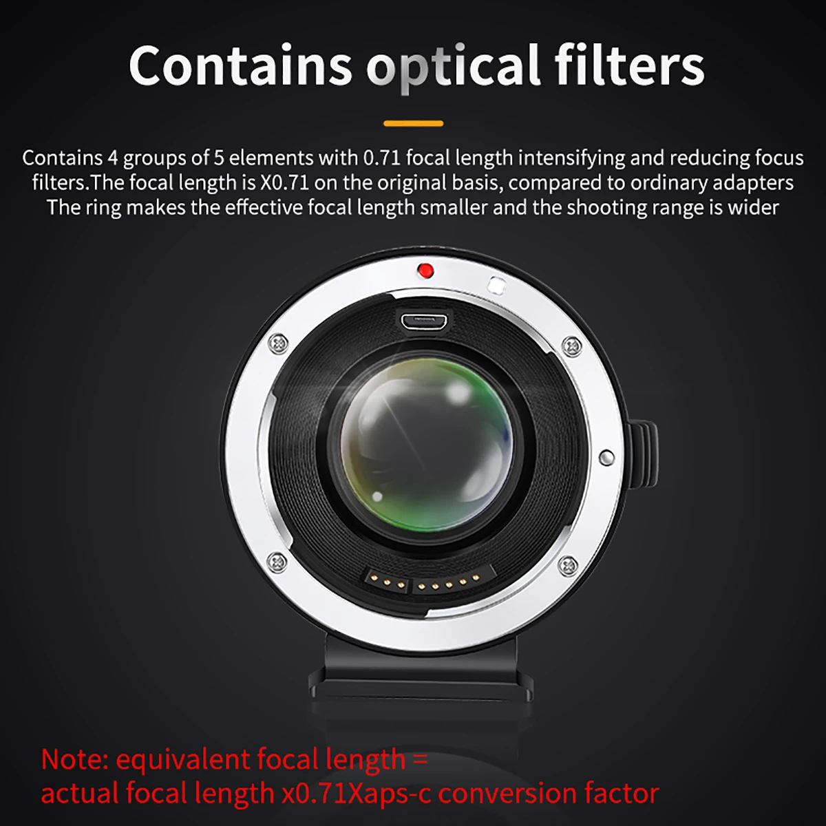 ALTSON EF-FX Booster messa a fuoco automatica 0.71X riduttore velocità AF adattatore adattatore per obiettivo Canon EF obiettivo Fuji x-mount Mirrorless Camera
