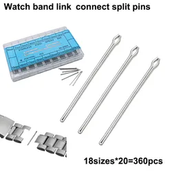 360pcs 6mm-23mm Watch Band Link Pin Stainless Steel Watch Strap Link Pins Cotter Bar Assortment Watch Repair Accessories