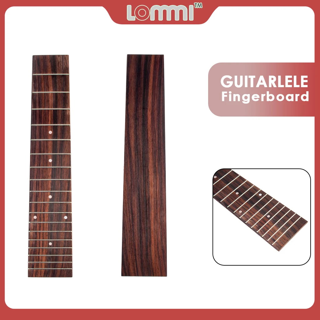 

LOMMI Rosewood Guitarlele Fretboard 29cm Length 18 Frets Blank Fingerboard With Pearl Dots Inlay Guitalele Parts Accessories