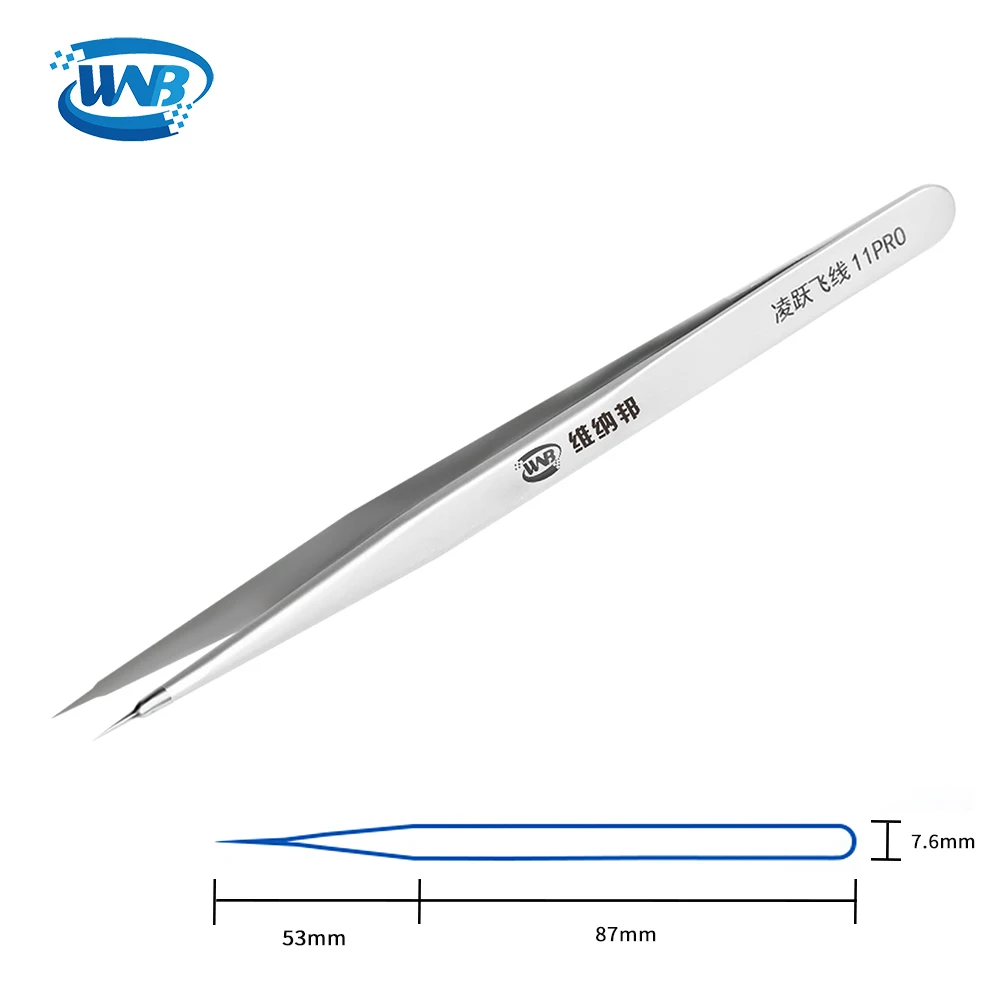 WNB 0.1mm Edge Precision Fingerprint Copper Flying Wire Tweezers 302 Stainless Steel Industrial Tweezers Repair Maintenance Tool