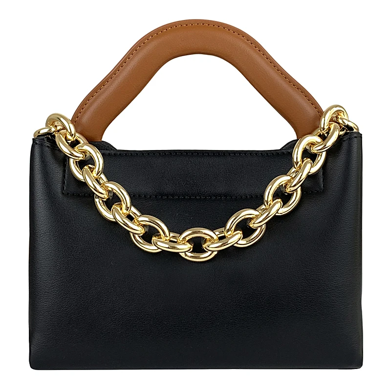 Luxury Women's Handbag Square Napa Pattern Pu Material Metal Thick Chain Decoration 2021 Brand Designer Messenger Shoulder Bag