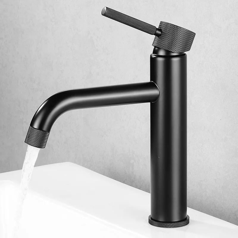 

Lottin Bathroom Faucet Black Carved Basin Faucet Mixer Hot &Cold Bathroom Basin Faucet Mixer Tap Hot and Cold Sink faucet