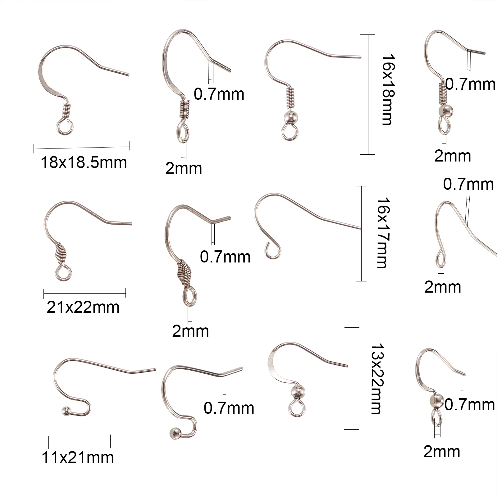 240Pcs Stainless Steel French Style Earring Hook Flat Ear Wire Earrings Clasps Finding for DIY Dangle Earring Jewelry Making