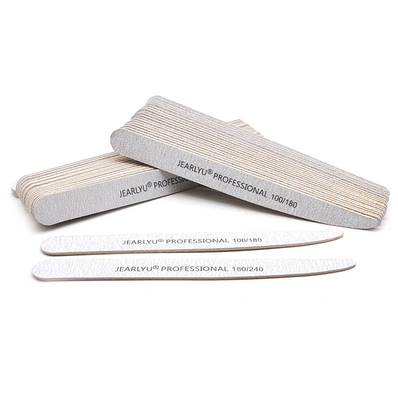 400pcs/lot JEARLYU Nail Files 100 180 240 Washable Sanding File Nail Polish Manicure Emery Board Sandpaper File Nail Buffer Set
