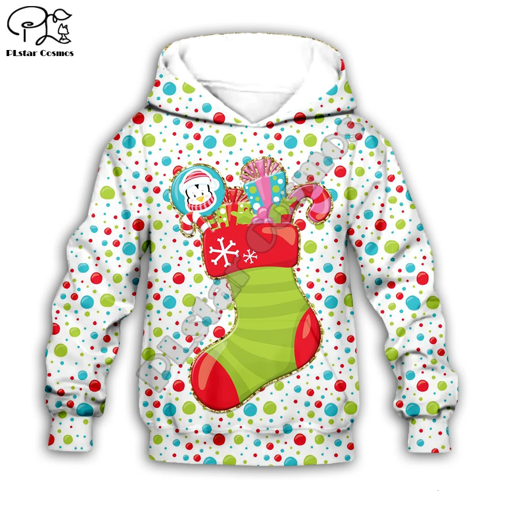 

Kid Santa Claus 3D print cartoon hoodie Merry Christmas cosplay sock candy children Sweatshirt zipper coat boy girl tshirt Pant