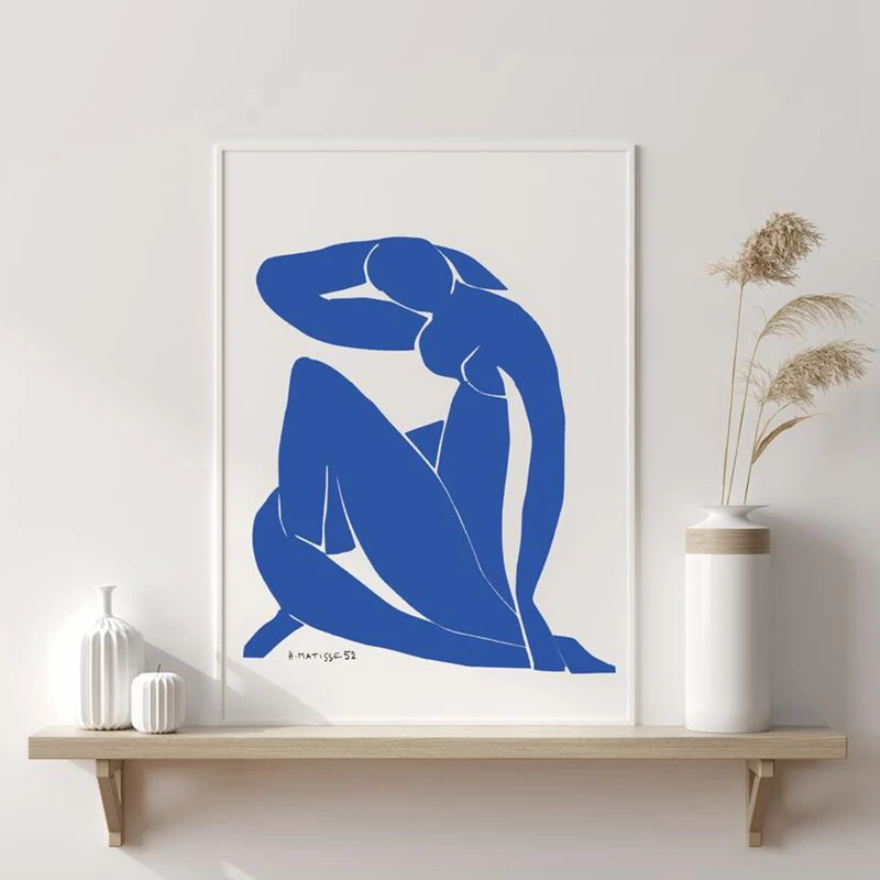 French Fauvism Painter Canvas Painting Minimalist Female Poster Abstract Blue Nudes Art Prints Wall Pictures Living Room Decor