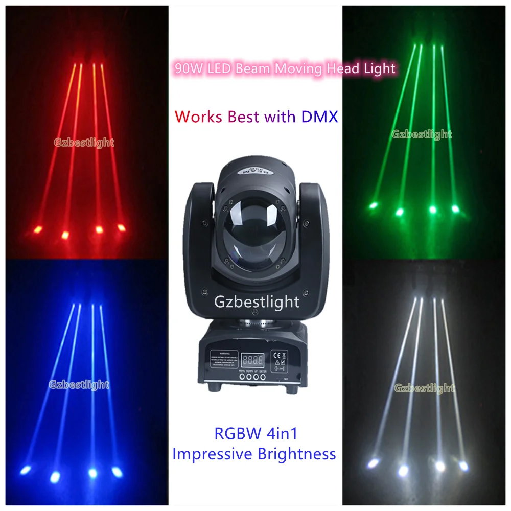 Imagem -05 - Rgbw Led Moving Head Light Rgbw Âmbar Laranja Roxo Cores 7in Feixe 90w Rgbw Rgbw Movendo a Luz Principal