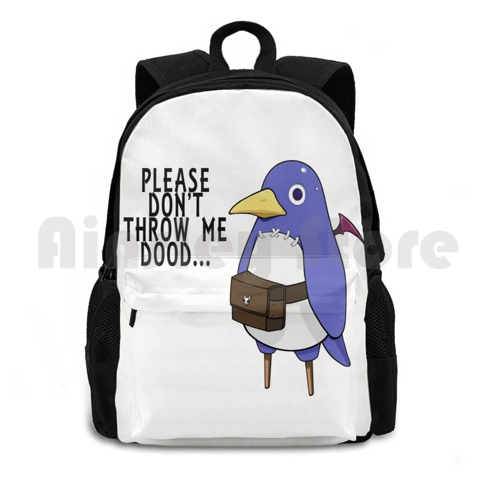 I'll Throw You Anyway Outdoor Hiking Backpack Waterproof Camping Travel Prinny Disgaea Makai Senki Disgaea Funny Geek Nerd