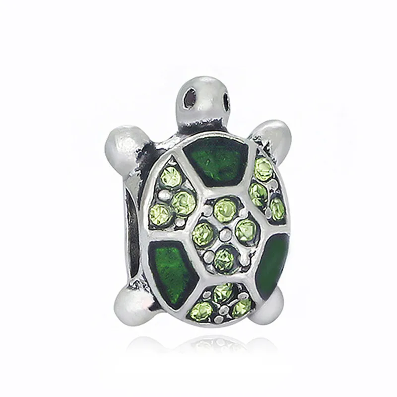 New Green Turtle Pendant DIY Beads Charm Bracelet Ladies Jewelry Making Gifts