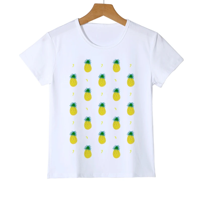 New Fashion Pineapple Printed Children's T shirt Summer Casual Brand Halajuku Boy/Girl T-shirt Short Sleeve O-neck Top Tee