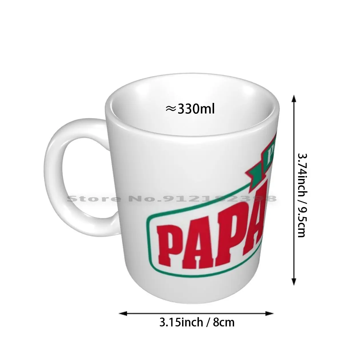 Papa Johns Logo Ceramic Mugs Coffee Cups Milk Tea Mug Papa Johns Logo Pizza Takeaway Dominos Pizza Hut Greggs Wendy S Taco Bell