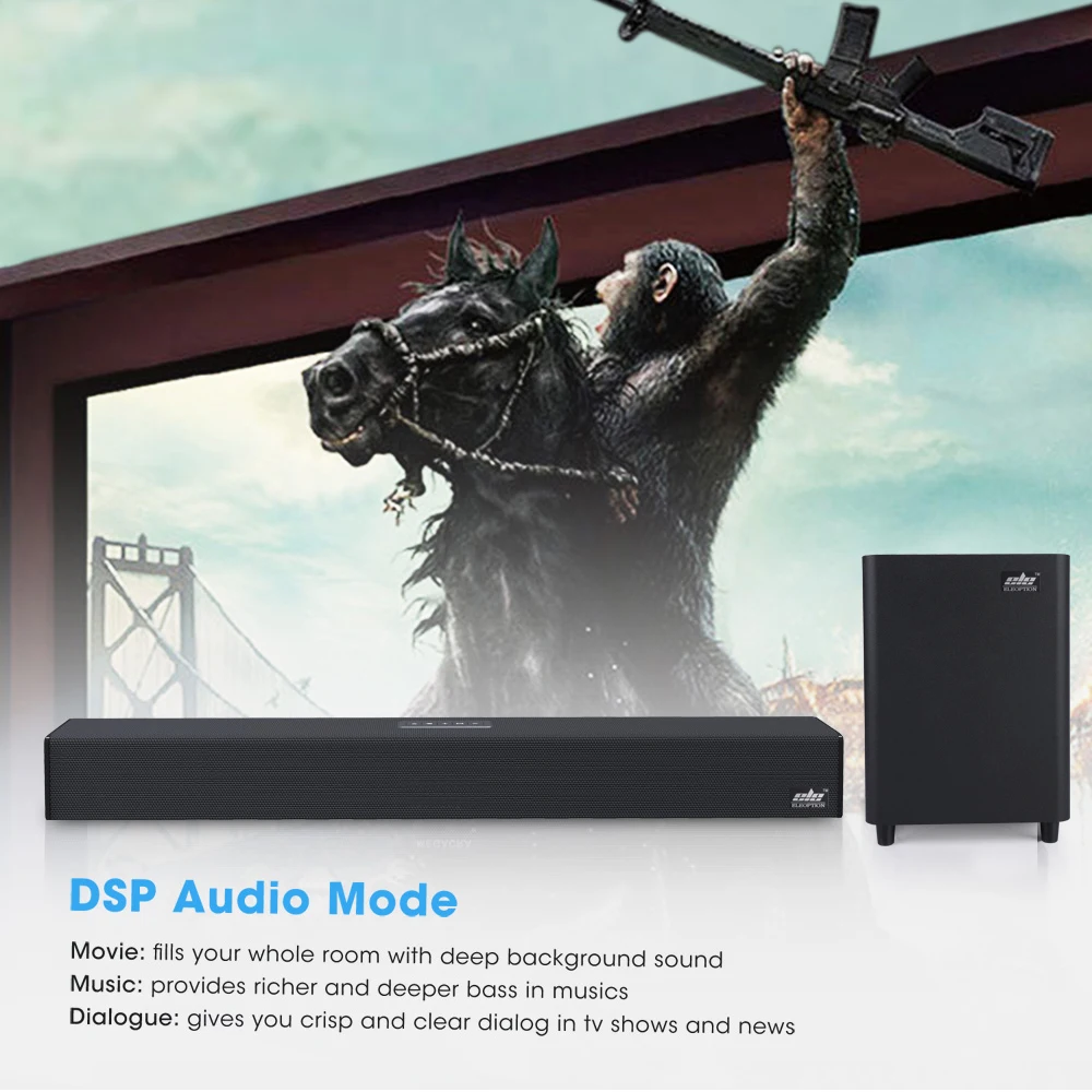 100W TV SoundBar 2.1 Bluetooth Speaker 5.0 Home Theater System 3D Surround Sound Bar Remote Control With Subwoofer For TV