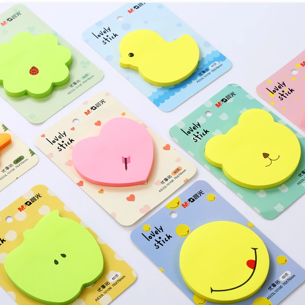 M & G-Lote de pegatinas fluorescentes para decoración de diario, adhesivos Kawaii para álbum de recortes, papelería, suministros para estudiantes, 76x76mm, 60 páginas por paquete, 3 uds.