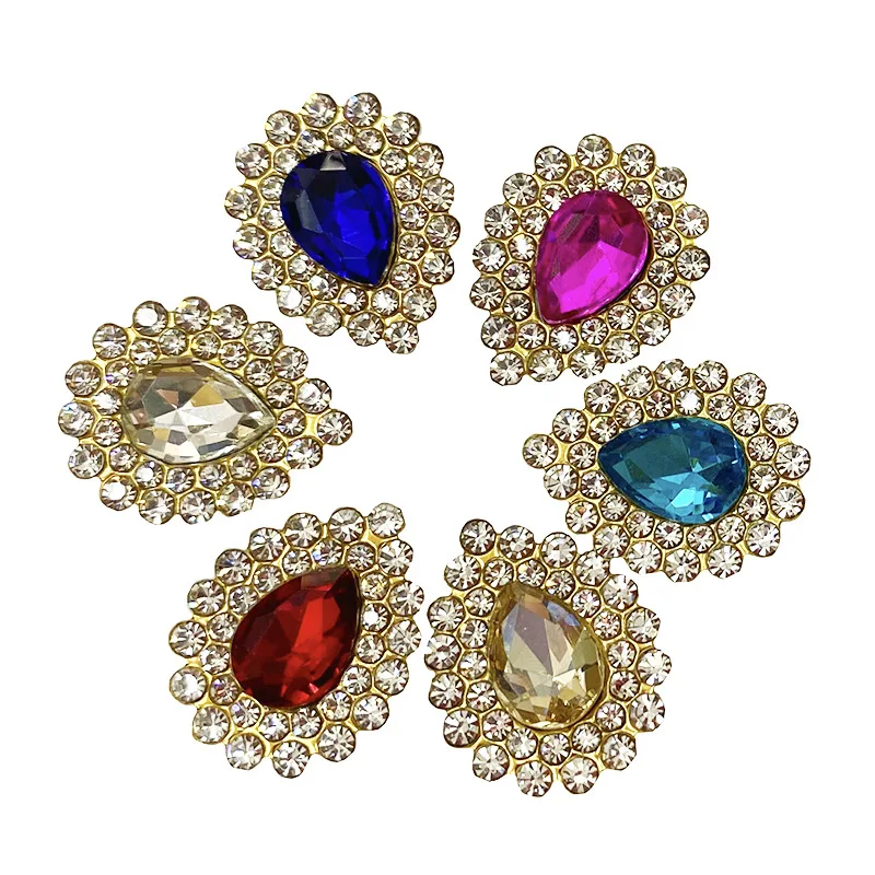 10pcs/lot 7x10mm Crystal Claw Rhinestone Flatback Sewing Rhinestone Cabochons Beads For Jewelry Making DIY Needlework Supplies